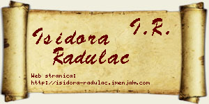 Isidora Radulac vizit kartica
